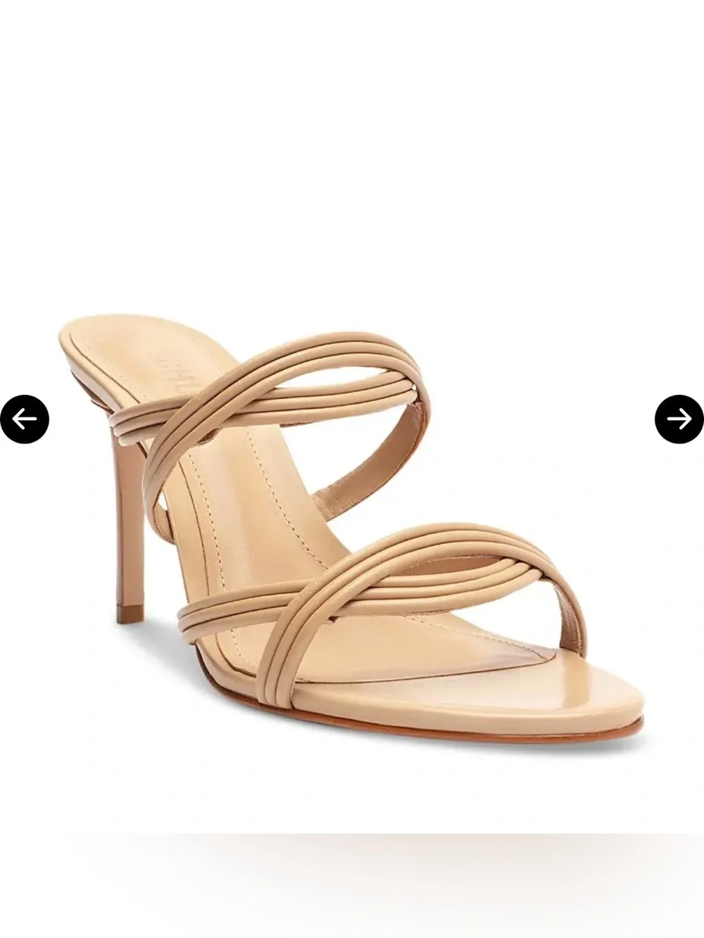 SCHUTZ Nude Strappy Stiletto Slide Sandal new & with box